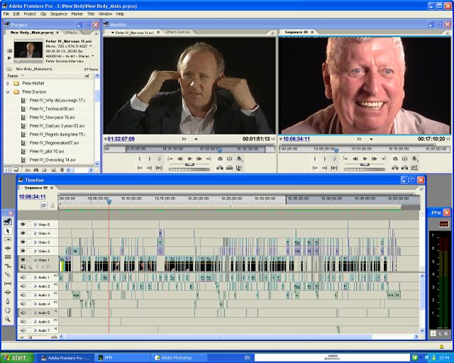 Adobe Premiere project screen for 'A New Body at Last'